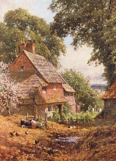 An Old Farm, near Leith Hill (litografía en color) de Harold Sutton Palmer