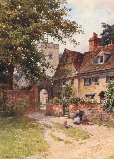 Iglesia de Betchworth (litografía en color) de Harold Sutton Palmer