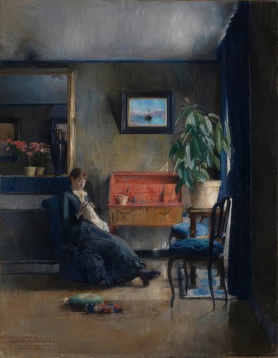 Interior azul. 1883 de Harriet Backer