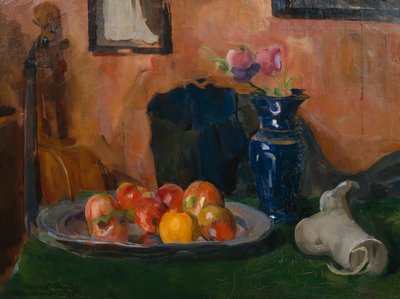 Bodegón con plato de frutas de Harriet Backer