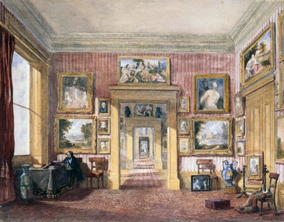El comedor en Thirlestaine House, Cheltenham, c.1843 de Harriet Rushout (attr. to) Bowles