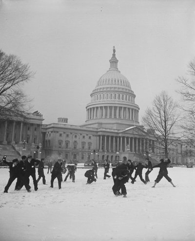 Pelea de bolas de nieve frente al Capitolio de EE.UU., Washington, D.C. de Harris & Ewing