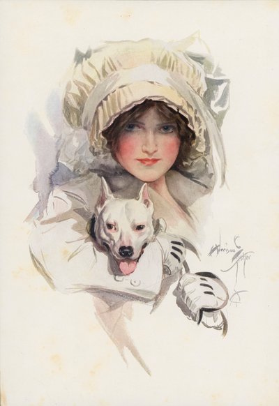An Elusive Charm (litografía en color) de Harrison Fisher