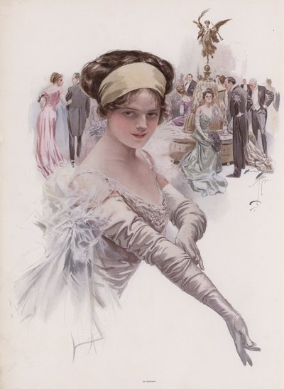 Debutante en un baile de Harrison Fisher