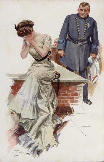 Ilustración para When a Man Marries de Mary Roberts Rinehart de Harrison Fisher