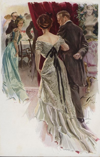 Ilustración para When a Man Marries de Mary Roberts Rinehart de Harrison Fisher