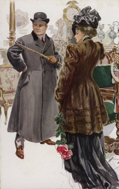 Ilustración para When a Man Marries de Mary Roberts Rinehart de Harrison Fisher