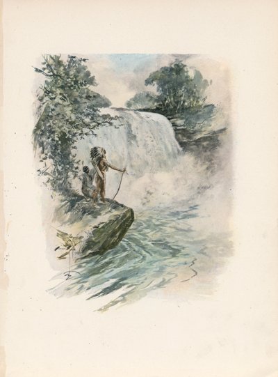 La canción de Hiawatha de Longfellow (litografía en color) de Harrison Fisher