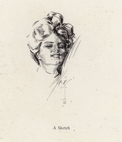 Retrato a pluma de una mujer de Harrison Fisher