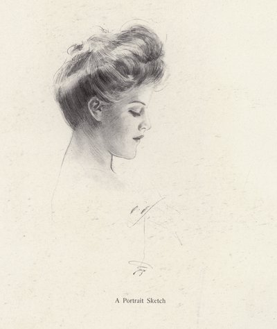 Retrato de una mujer de perfil de Harrison Fisher