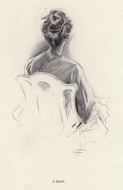 Retrato de una mujer de espaldas de Harrison Fisher
