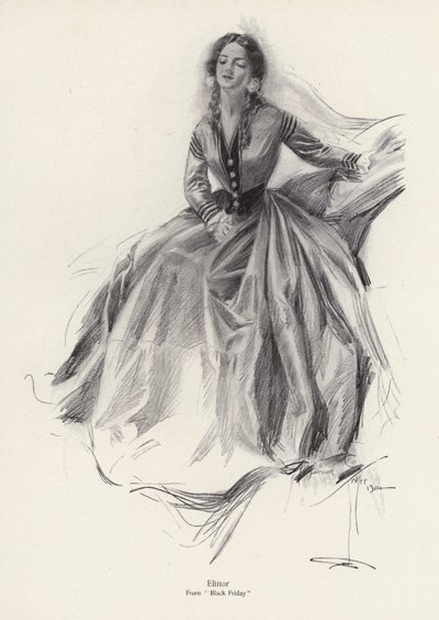 El personaje Elinor de Viernes Negro de Harrison Fisher