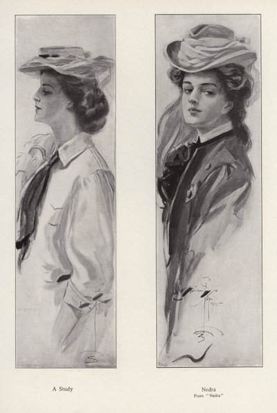 El personaje Nedra de la novela Nedra, de George Barr McCutcheon de Harrison Fisher