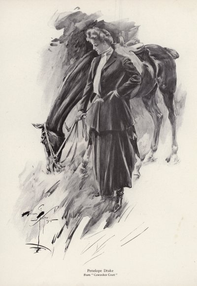 El personaje Penelope Drake de la novela Cowardice Court, de George Barr McCutcheon de Harrison Fisher