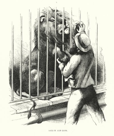 Marinero y león de Harrison William Weir