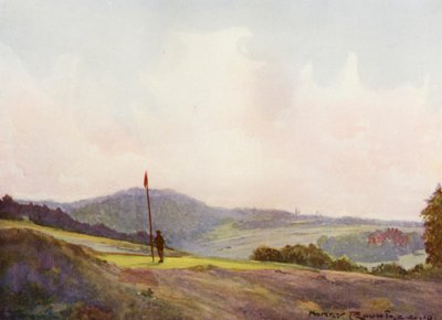 Campos de golf: Forest Row, el decimoquinto green (litografía en color) de Harry (1878 1950) Rountree