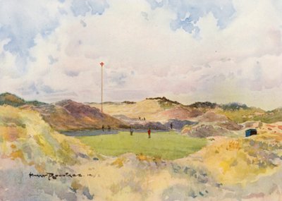 Campos de golf: Formby, el antiguo séptimo green (litografía en color) de Harry (1878 1950) Rountree