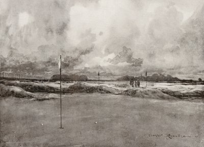 Campos de golf: Mitcham, el séptimo green (litografía) de Harry (1878 1950) Rountree