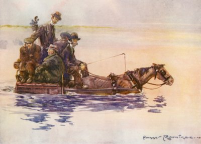 Campos de golf: Portmarnock, volviendo a casa (litografía en color) de Harry (1878 1950) Rountree
