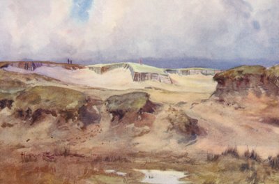 Campos de golf: Westward Ho! el carry en el quinto tee (litografía en color) de Harry (1878 1950) Rountree