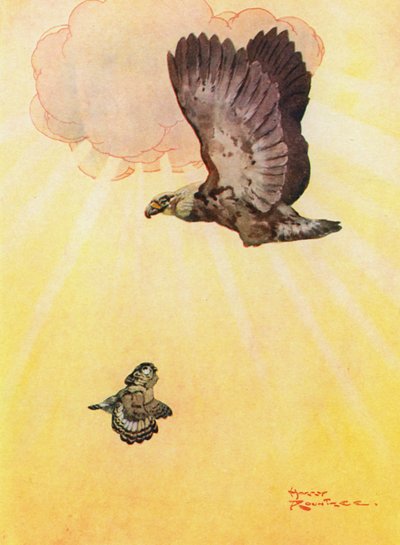 El búho y la hija del águila (litografía en color) de Harry Rountree