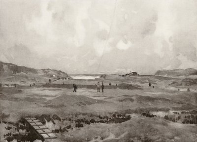 Campos de golf: Bude, el hoyo "Nursery Maid" (litografía) de Harry (1878 1950) Rountree