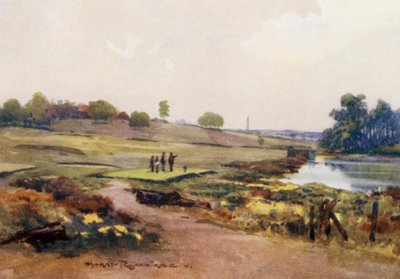 Campos de golf: Handsworth, el primer tee (litografía en color) de Harry (1878 1950) Rountree