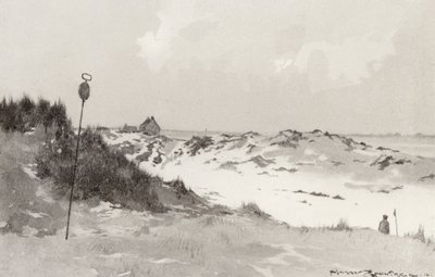 Campos de golf: Hunstanton, bajo la nieve (litografía) de Harry (1878 1950) Rountree