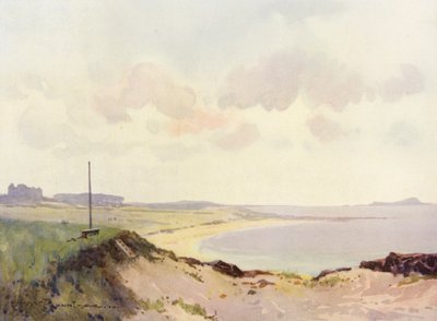 Campos de golf: North Berwick, el segundo tee (litografía en color) de Harry (1878 1950) Rountree