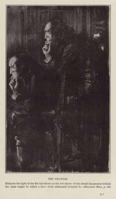 Libros de Navidad de Charles Dickens: Haunted Man (litho) de Harry (after) Furniss