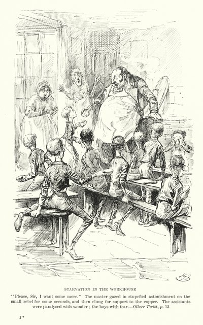 Ilustración para Oliver Twist de Charles Dickens (litografía) de Harry (after) Furniss