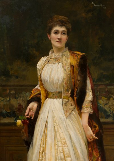 Retrato de Lady Ida Lumley, vizcondesa de Newport, posteriormente condesa de Bradford, c.1888 (óleo sobre lienzo) de Harry Baldry