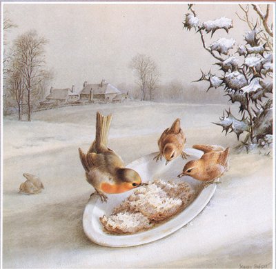 Petirrojos y Chochines: Desayuno de Invierno de Harry Bright