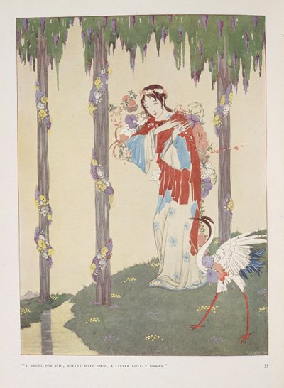 Canción de cuna. "Traigo para ti, resplandeciente de rocío,
 un pequeño sueño encantador" de Harry Clarke