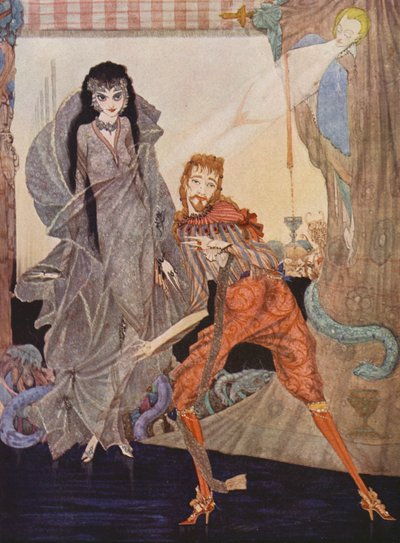 Edgar Allan Poe: Ligeia (litografía en color) de Harry Clarke