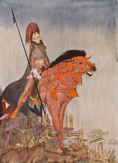Edgar Allan Poe: Metzengerstein (litografía en color) de Harry Clarke