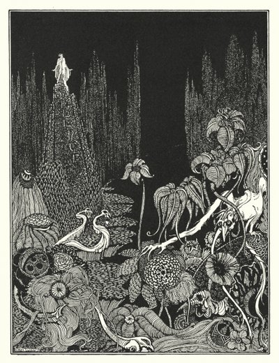 Edgar Allan Poe: Silencio (litografía) de Harry Clarke