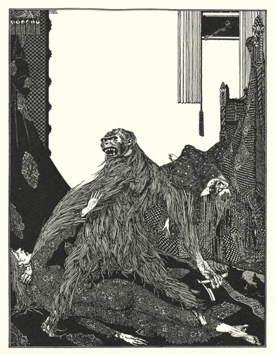 Edgar Allan Poe: Los crímenes de la calle Morgue (litografía) de Harry Clarke