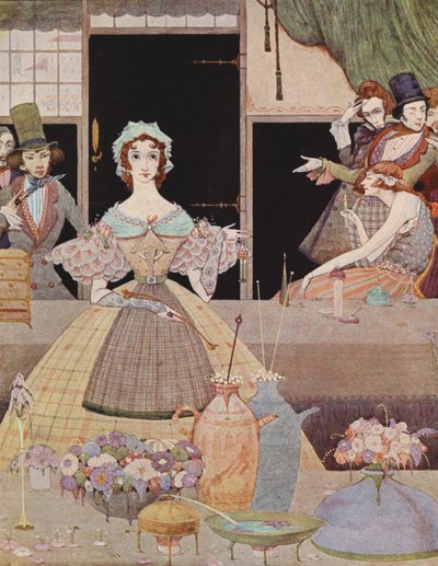 Edgar Allan Poe: El misterio de Marie Roget (litografía en color) de Harry Clarke