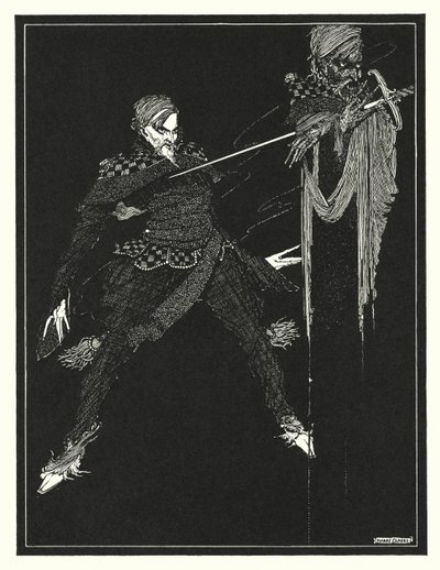 Edgar Allan Poe: William Wilson (litografía) de Harry Clarke