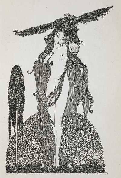 Ilustración para el cuento "Piel de asno". de Harry Clarke