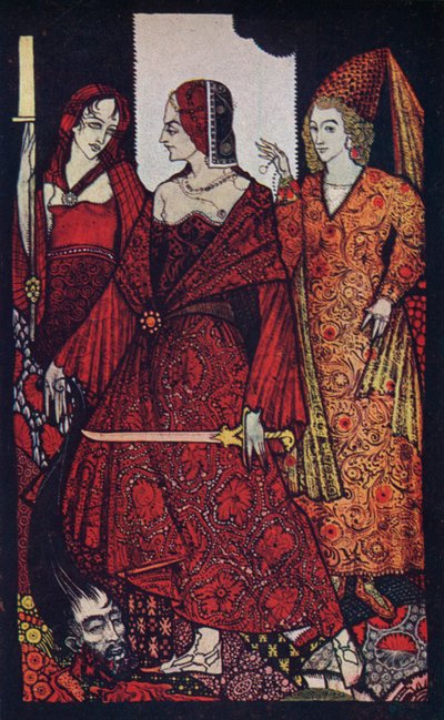Reinas que cortaron los pantanos de Glanna, Judith de la Escritura y Glorianna, 1910 de Harry Clarke