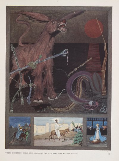 El burro. "Con cabeza monstruosa y grito enfermizo
 y orejas como alas errantes" de Harry Clarke