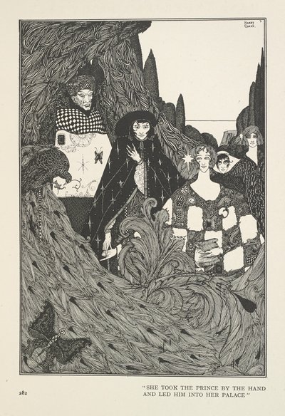 El Jardín del Paraíso. Cogió al Príncipe de la mano y lo condujo a su Palacio. de Harry Clarke