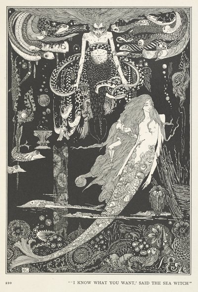 La Pequeña Doncella del Mar. "Sé lo que quieres", dijo la Bruja del Mar. de Harry Clarke
