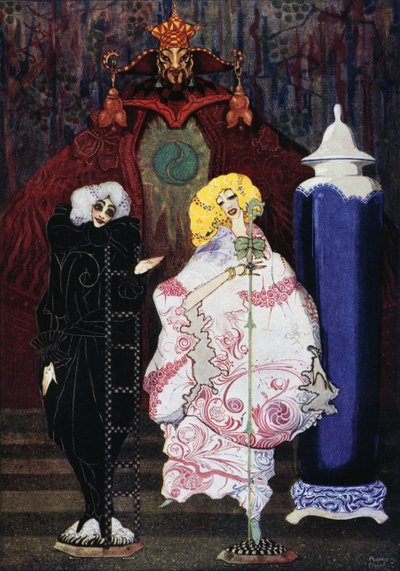 La pastora y el deshollinador, cuento de hadas de Hans Christian Andersen, ilustración de Harry Clarke de Harry Clarke
