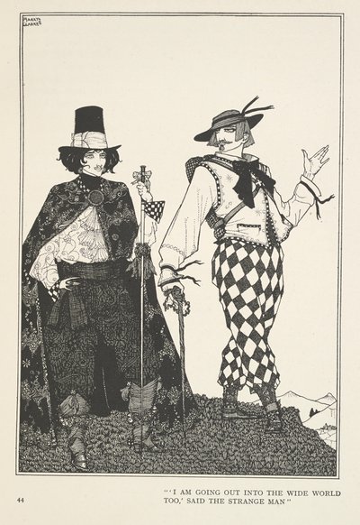 El compañero de viaje
"Yo también me voy al ancho mundo", dijo el extraño hombre. de Harry Clarke