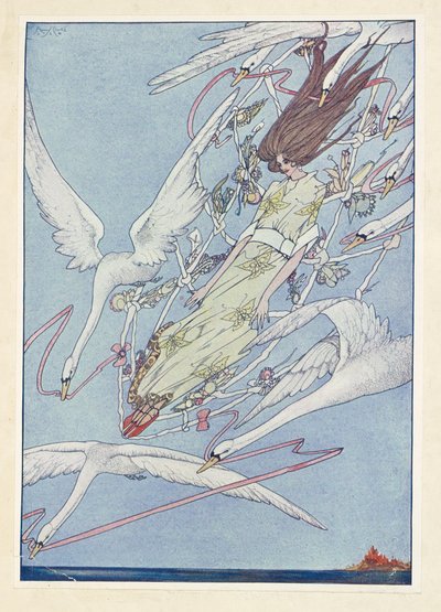 Los cisnes salvajes. Durante todo el día volaron por los aires. de Harry Clarke