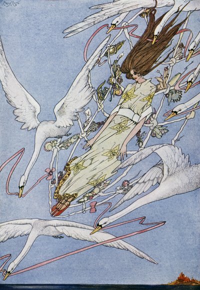 Los cisnes salvajes, cuento de hadas de Hans Christian Andersen (1805-1875), ilustración de Harry Clarke (1890-1931) de Harry Clarke
