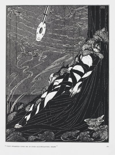 Se agolpaban sobre mí en montones cada vez más grandes. Del cuento "El pozo y el péndulo". de Harry Clarke